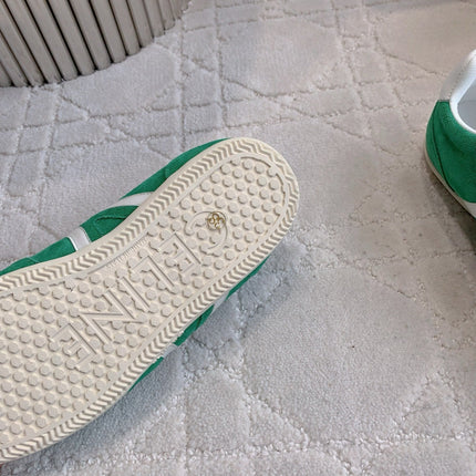 CELINE 25S JOGGER LOW LACE UP SNEAKER IN DEEP TEAL CALFSKIN AND SUEDE