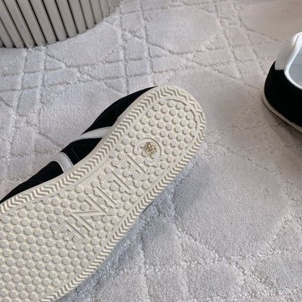 CELINE 25S JOGGER LOW LACE UP SNEAKER IN BLACK CALFSKIN AND SUEDE