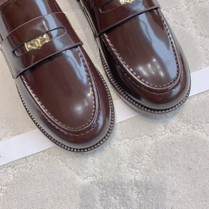 CHANEL 25S MOCCASINS IN ROSEWOOD CALFSKIN GOLD HARDWARE