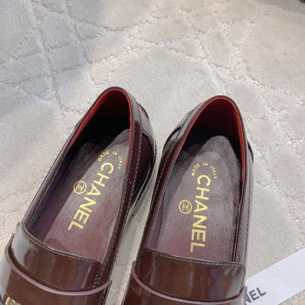 CHANEL 25S MOCCASINS IN ROSEWOOD CALFSKIN GOLD HARDWARE