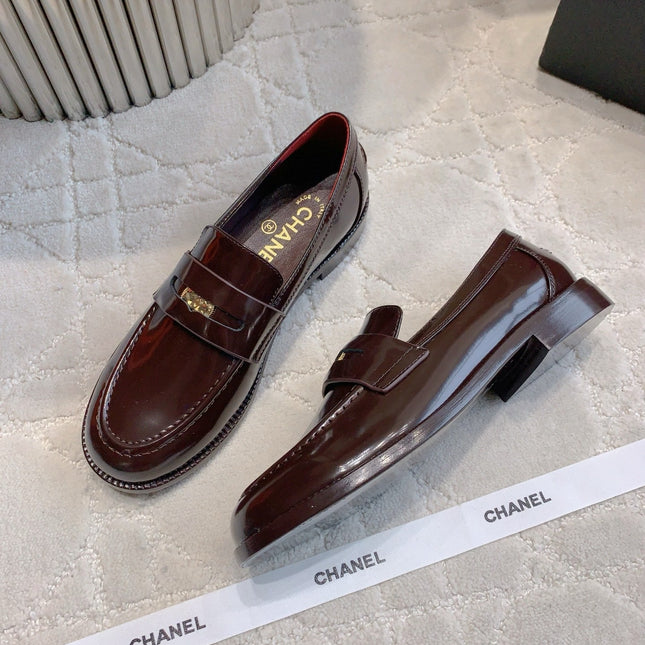 CHANEL 25S MOCCASINS IN ROSEWOOD CALFSKIN GOLD HARDWARE