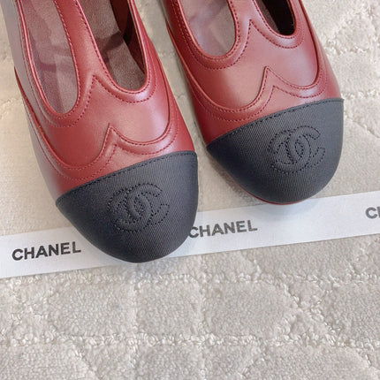 CHANEL 25S MARY JANE IN BLACK AND ROSEWOOD CALFSKIN GOLD HARDWARE