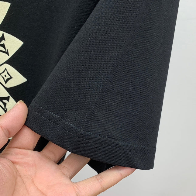 LV T-SHIRT IN BLACK PURE COTTON CLASSIC LOGO PATTERN 238881