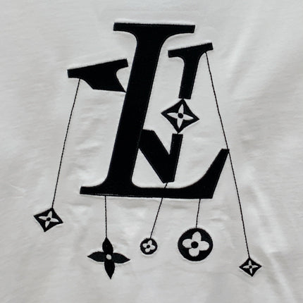LV T-SHIRT IN WHITE COTTON STYLIZED LOGO 238872