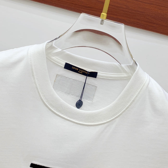 LV T-SHIRT IN WHITE COTTON STYLIZED LOGO 238872