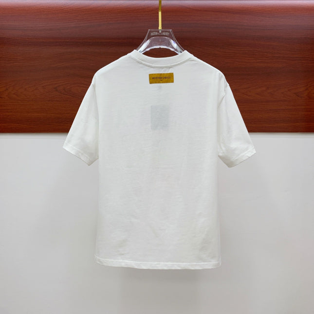 LV T-SHIRT IN WHITE PURE COTTON EMBROIDERED LOGO 238888