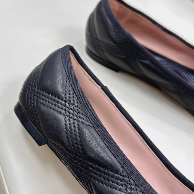 VLTN CLASSIC BALLET FLATS 25S IN BLACK CALFSKIN WITH BOW