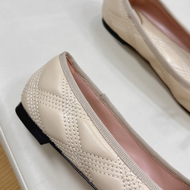 VLTN CLASSIC BALLET FLATS 25S IN LIGHT BEIGE CALFSKIN WITH BOW