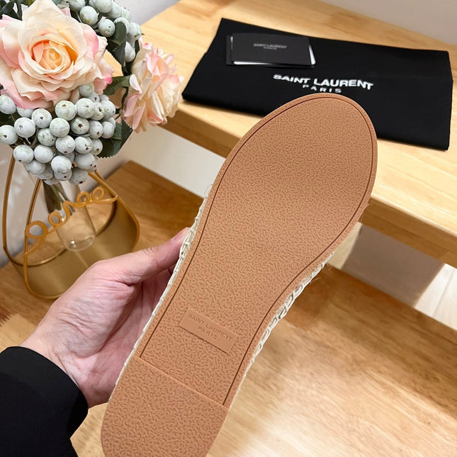 SL YVES EMBOSSED LOGO SLIP ON CREAMY WHITE CALFSKIN