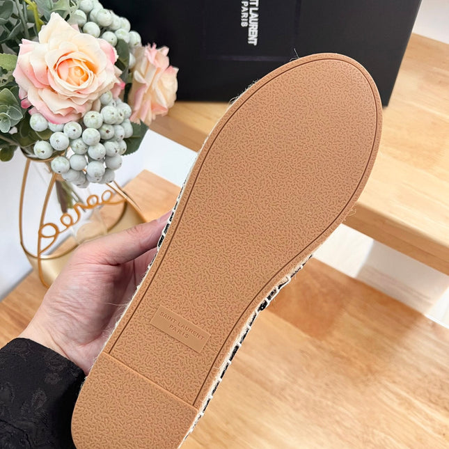 SL YVES LOGO SLIP ON BLACK CANVAS