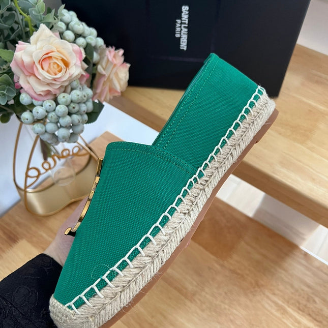 SL YVES LOGO SLIP ON DARK GREEN CANVAS