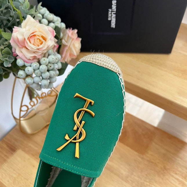 SL YVES LOGO SLIP ON DARK GREEN CANVAS