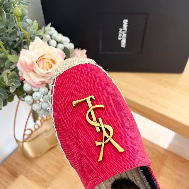 SL YVES LOGO SLIP ON RED CANVAS