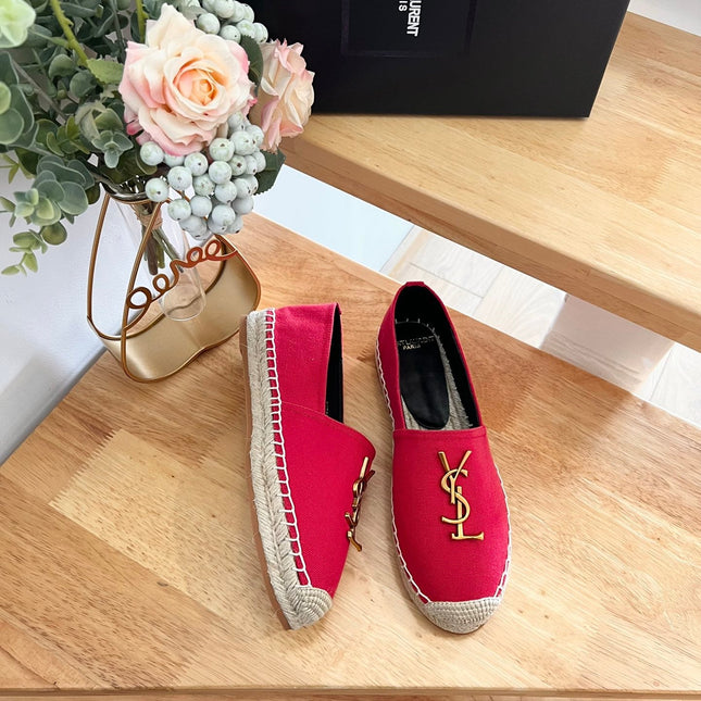 SL YVES LOGO SLIP ON RED CANVAS