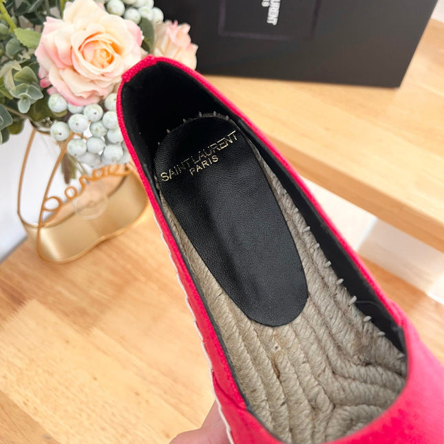 SL YVES LOGO SLIP ON RED CANVAS