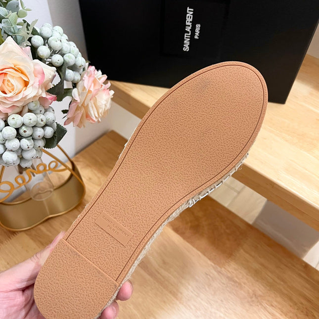 SL YVES LOGO SLIPPER BLACK CALFSKIN