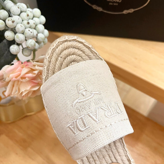 Pra Slide 20 Beige Velvet Sole Raffia