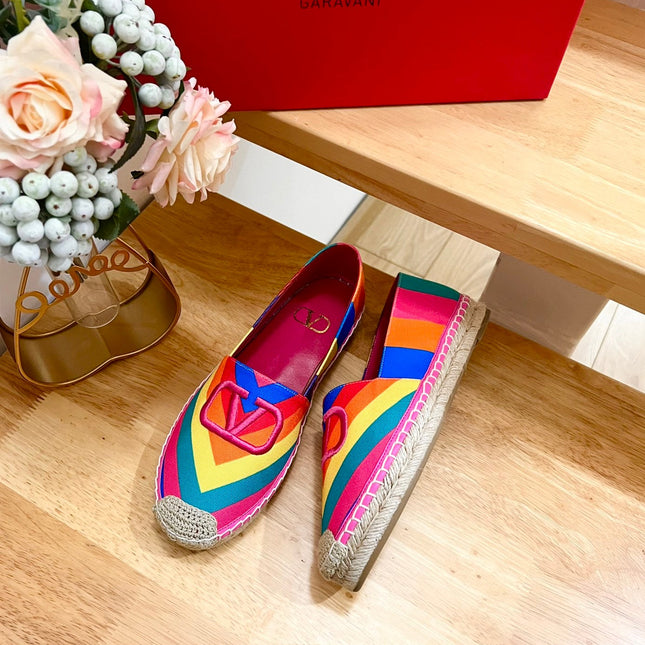 GARAVANI PRINTED COLORFUL CANVAS LOAFER WITH EMBROIDERED LOGO