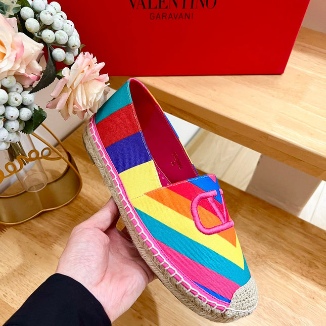 GARAVANI PRINTED COLORFUL CANVAS LOAFER WITH EMBROIDERED LOGO