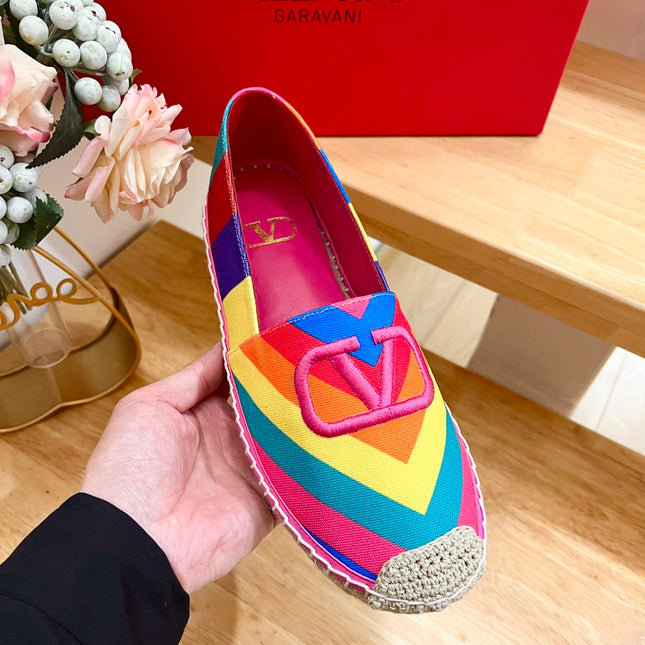 GARAVANI PRINTED COLORFUL CANVAS LOAFER WITH EMBROIDERED LOGO