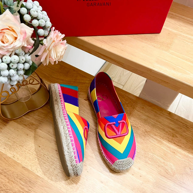 GARAVANI PRINTED COLORFUL CANVAS LOAFER WITH EMBROIDERED LOGO