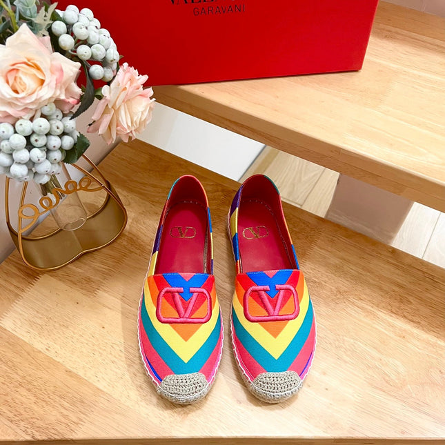GARAVANI PRINTED COLORFUL CANVAS LOAFER WITH EMBROIDERED LOGO
