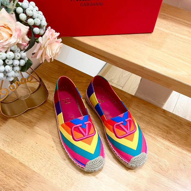 GARAVANI PRINTED COLORFUL CANVAS LOAFER WITH EMBROIDERED LOGO