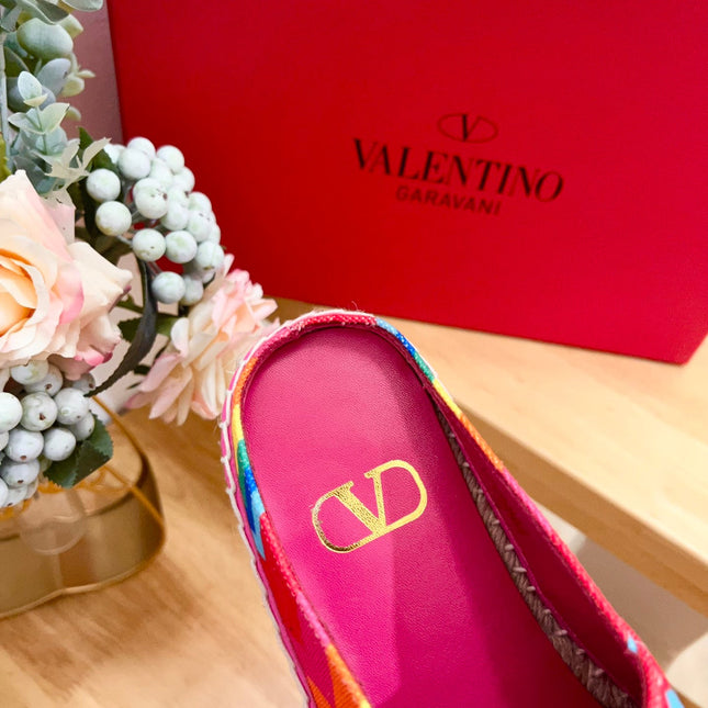 GARAVANI PRINTED COLORFUL CANVAS MULE WITH EMBROIDERED LOGO