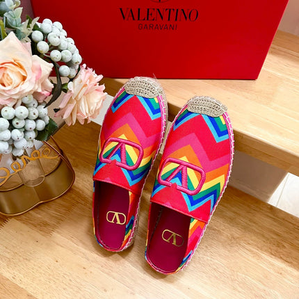 GARAVANI PRINTED COLORFUL CANVAS MULE WITH EMBROIDERED LOGO
