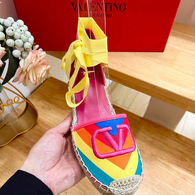 GARAVANI PRINTED COLORFUL CANVAS HIGH SANDAL 95 MM WITH EMBROIDERED LOGO