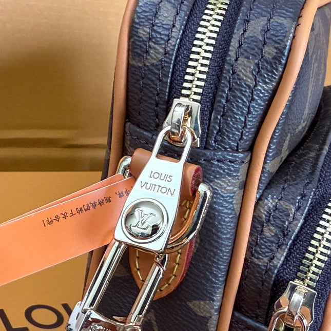 LV 25S TROCADERO MEDIUM MESSENGER BAG 25 IN BROWN MONOGRAM CANVAS GOLD HARDWARE