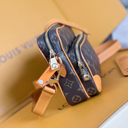 LV 25S TROCADERO MEDIUM MESSENGER BAG 25 IN BROWN MONOGRAM CANVAS GOLD HARDWARE