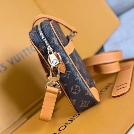 LV 25S DANUBE BAG 21 IN DARK BROWN MONOGRAM ARCHIVE GOLD HARDWARE