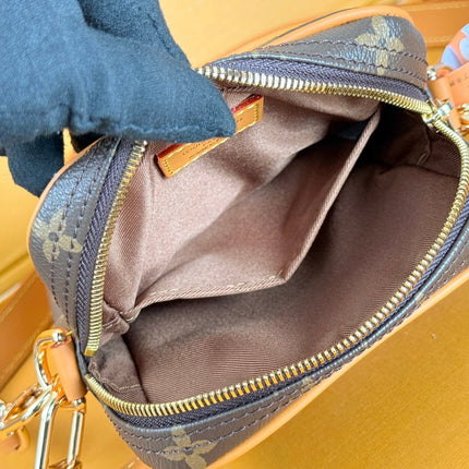 LV 25S DANUBE BAG 21 IN DARK BROWN MONOGRAM ARCHIVE GOLD HARDWARE