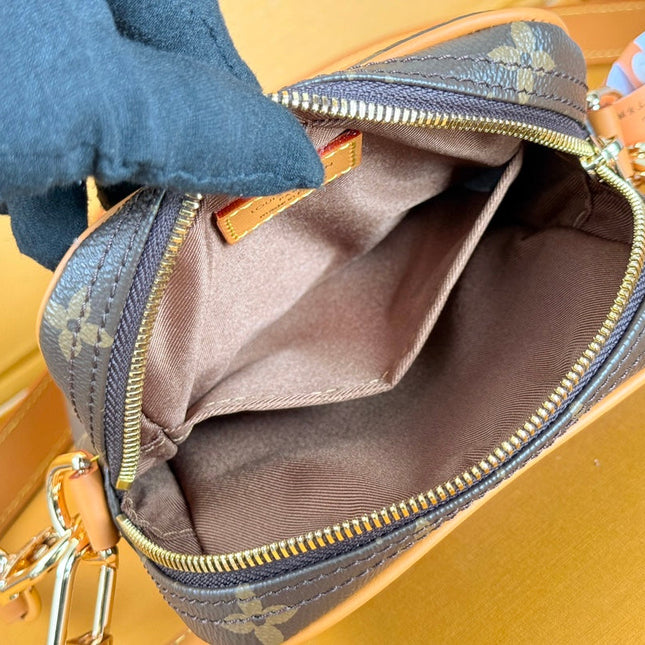 LV 25S DANUBE BAG 21 IN DARK BROWN MONOGRAM ARCHIVE GOLD HARDWARE