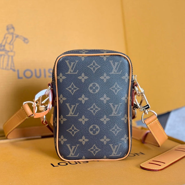 LV 25S DANUBE BAG 21 IN DARK BROWN MONOGRAM ARCHIVE GOLD HARDWARE
