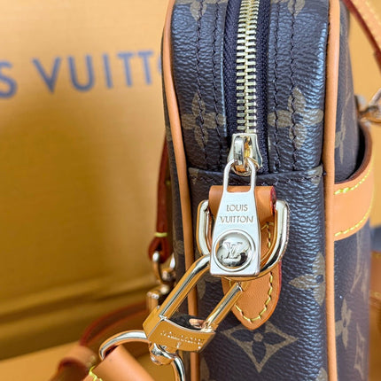 LV 25S DANUBE BAG 21 IN DARK BROWN MONOGRAM ARCHIVE GOLD HARDWARE