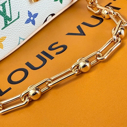 LV 25S VANITY POUCH 19 IN MULTICOLOR MONOGRAM CANVAS GOLD HARDWARE