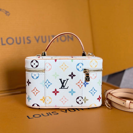 LV 25S VANITY POUCH 19 IN MULTICOLOR MONOGRAM CANVAS GOLD HARDWARE