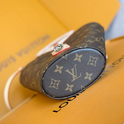 LV 25S RIVAGE BB 18 IN BROWN MONOGRAM CANVAS AND CALFSKIN GOLD HARDWARE