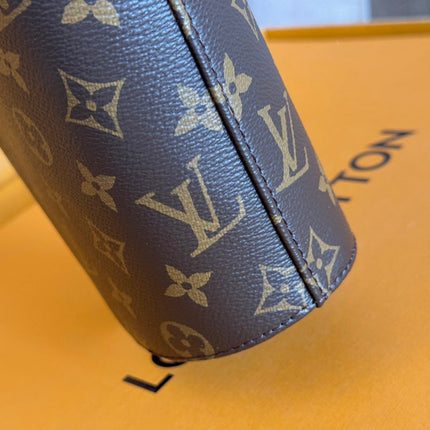 LV 25S RIVAGE BB 18 IN BROWN MONOGRAM CANVAS AND CALFSKIN GOLD HARDWARE