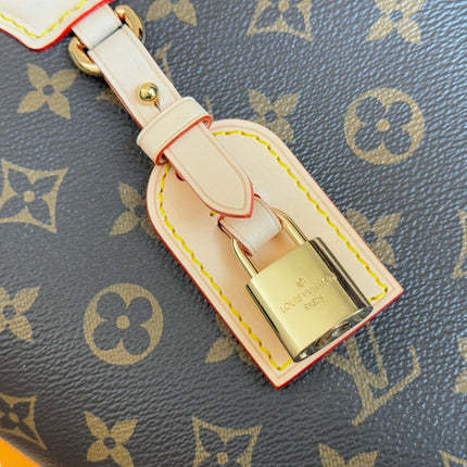 LV 25S RIVAGE BB 18 IN BROWN MONOGRAM CANVAS AND CALFSKIN GOLD HARDWARE