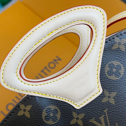 LV 25S RIVAGE BB 18 IN BROWN MONOGRAM CANVAS AND CALFSKIN GOLD HARDWARE