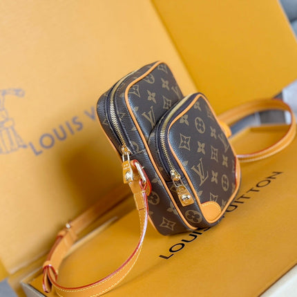 LV 25S AMAZONE BAG 20 IN DARK BROWN MONOGRAM CALFSKIN GOLD HARDWARE