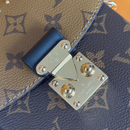 LV 25S CAMERA BOX BAG 18 IN BROWN MONOGRAM CALFSKIN GOLD HARDWARE