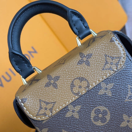 LV 25S CAMERA BOX BAG 18 IN BROWN MONOGRAM CALFSKIN GOLD HARDWARE