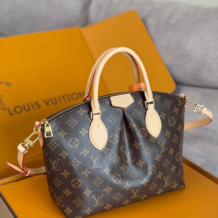 LV 25S BOÉTIE TOTE 25 IN BROWN MONOGRAM COATED CANVAS AND CALFSKIN GOLD HARDWARE