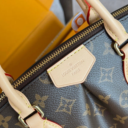 LV 25S BOÉTIE TOTE 25 IN BROWN MONOGRAM COATED CANVAS AND CALFSKIN GOLD HARDWARE