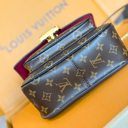 LV 25S CHAIN BAG 24 IN BROWN MONOGRAM CANVAS GOLD HARDWARE