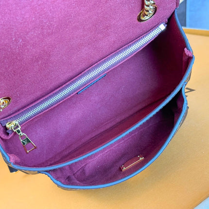 LV 25S CHAIN BAG 24 IN BROWN MONOGRAM CANVAS GOLD HARDWARE